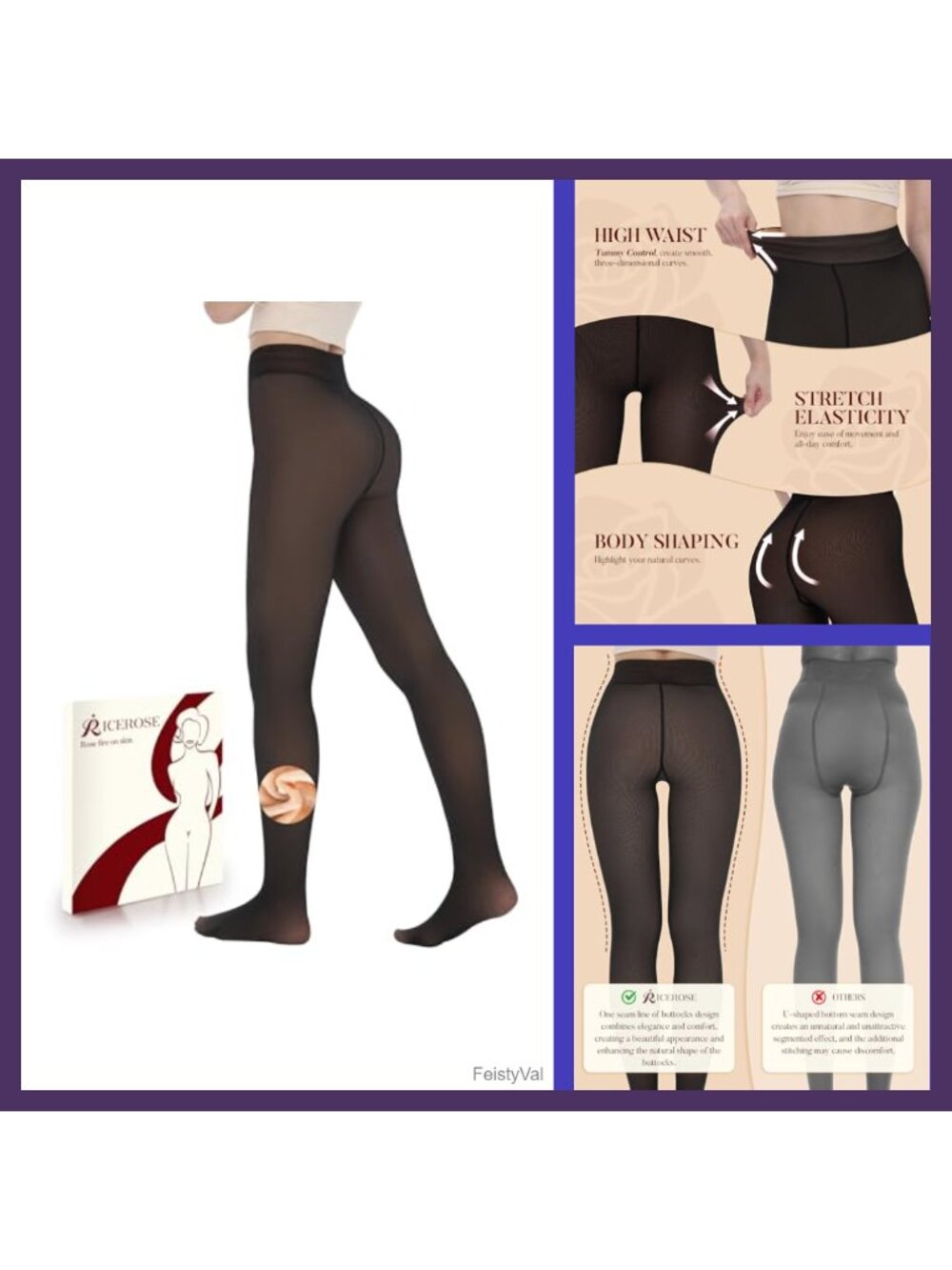 Fleece Lined Tights Women Thermal Warm Winter Leggings High Waist